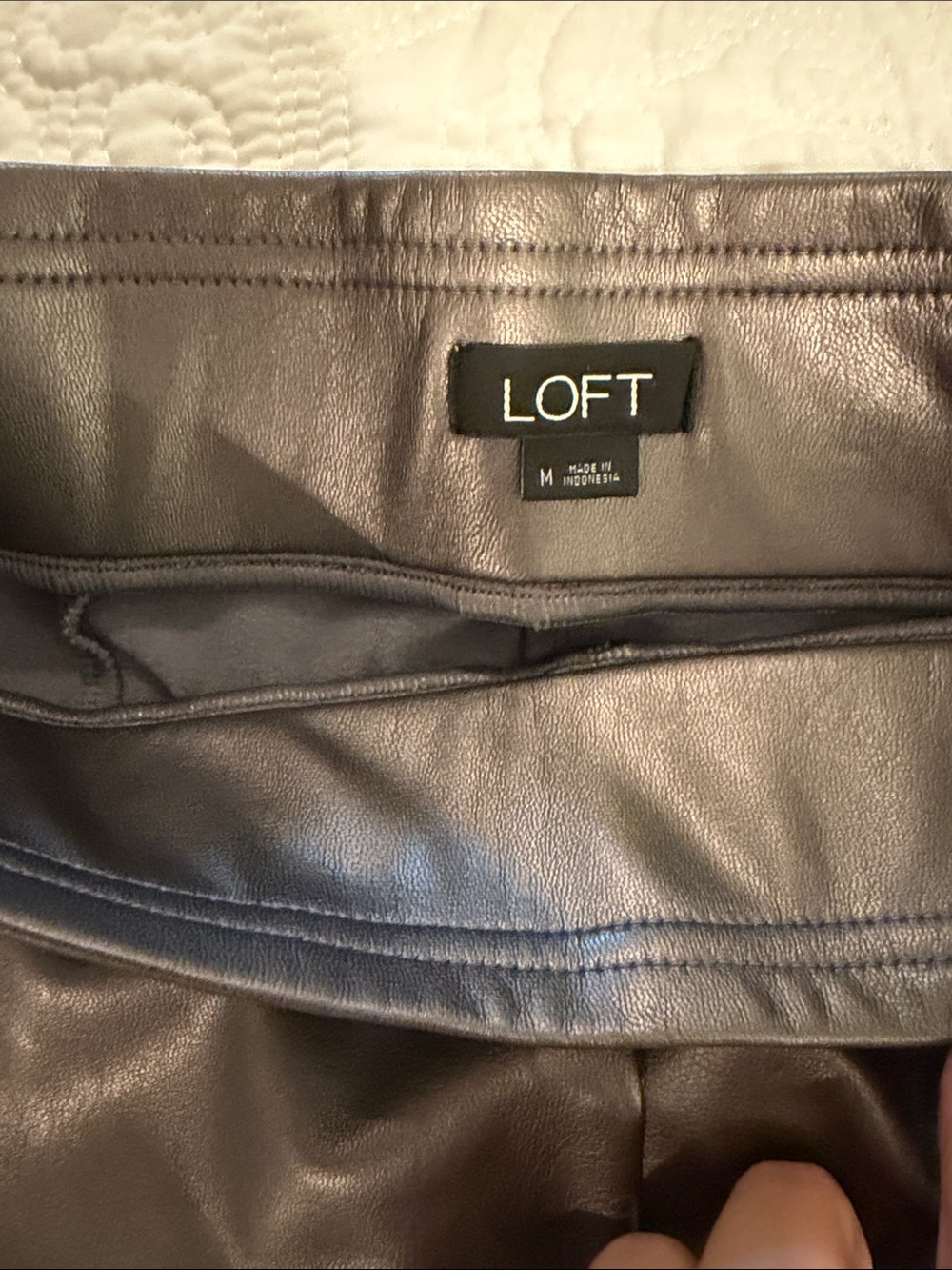 LOFT Faux Leather Pants in Chocolate Brown